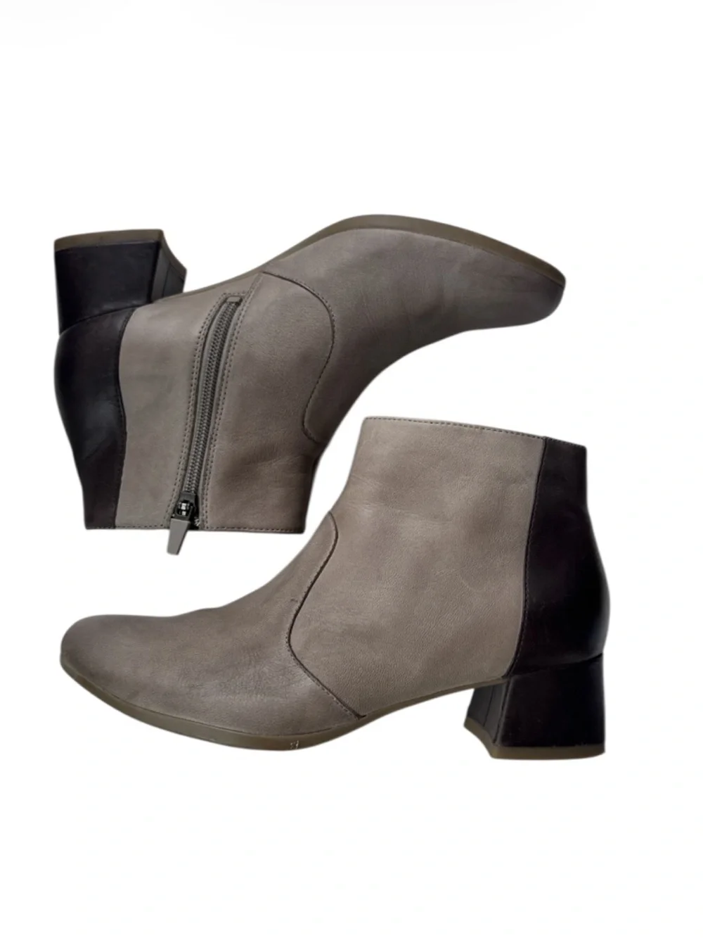 Dansko Womens Petra gray brown color block leather ankle booties 38 U.S. 7.5-8